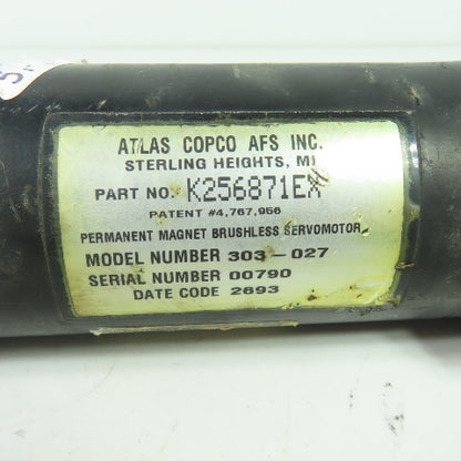 Atlas Copco K256871EX 303-027 Brushless Magnet Servo Motor W/Splined End