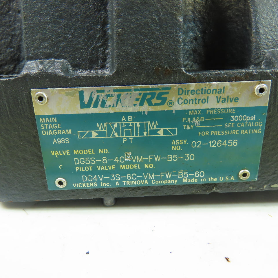 Vickers DG5S-8-4CEVM-FW-B5-30 Directional Control Valve 3000PSI