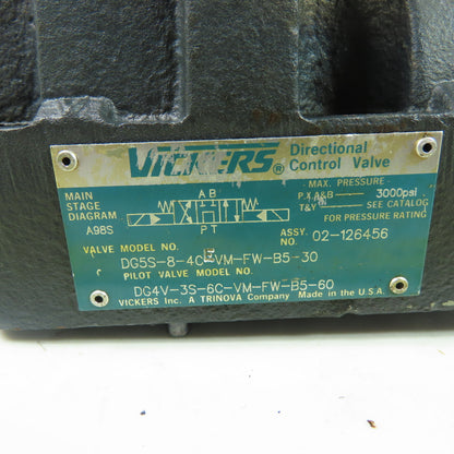 Vickers DG5S-8-4CEVM-FW-B5-30 Directional Control Valve 3000PSI