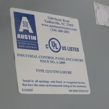 12" x 12" x 6" Steel Electrical Enclosure W/ Backplate & Hinged Door Type 12, 13