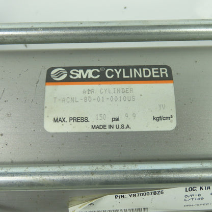 SMC T-ACNL-80-01-0010US Double End/Acting Pneumatic Air Cylinder 6-1/4" Stroke