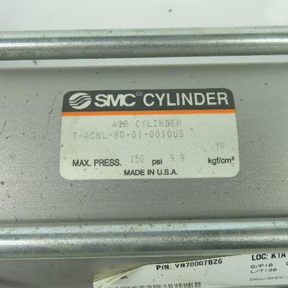 SMC T-ACNL-80-01-0010US Double End/Acting Pneumatic Air Cylinder 6-1/4" Stroke
