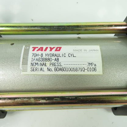 Taiyo 70H-8 1FA63BB80-AB Double Acting Hydraulic Cylinder 80mm Stroke 63mm Bore