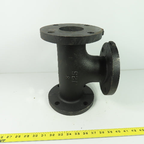3" Flat Face Tee Class 125 Cast Iron Flanged Fitting