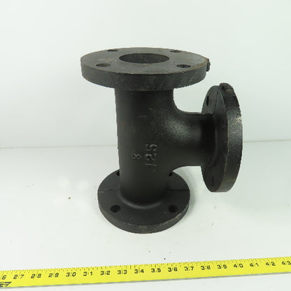 3" Flat Face Tee Class 125 Cast Iron Flanged Fitting