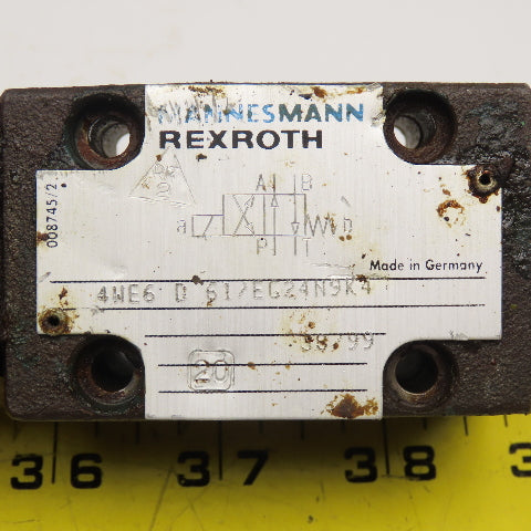 Rexroth 4WE6 D 61/EG24N9K4 2 Position Single Solenoid Hydraulic Valve 24VDC