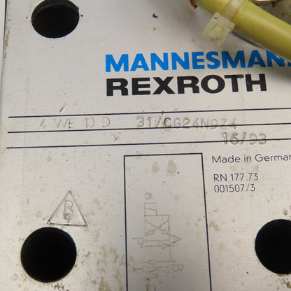 Rexroth 4WE10 D 31/CG24N9Z4 Single Solenoid Directional Valve 24VDC Coil