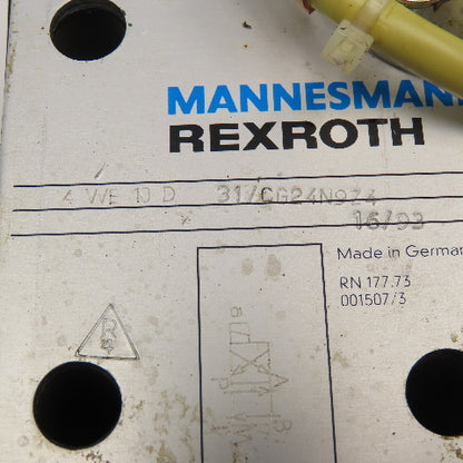 Rexroth 4WE10 D 31/CG24N9Z4 Single Solenoid Directional Valve 24VDC Coil