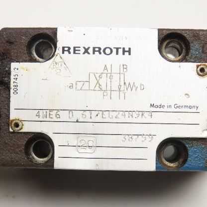 Rexroth 4WE6 D61/EG24N9K4 2 Position Single Solenoid Hydraulic Valve 24VDC Coil