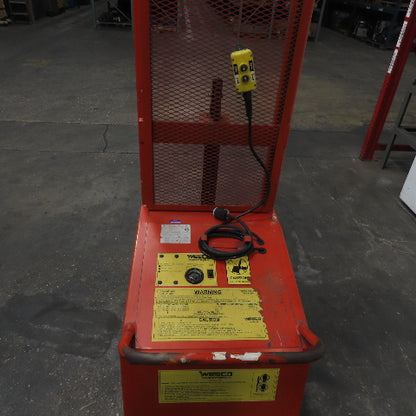 Wesco PCBFL-76-25 1000LB 12V Battery Powered Stacker Straddle 75" Lift 25" Forks