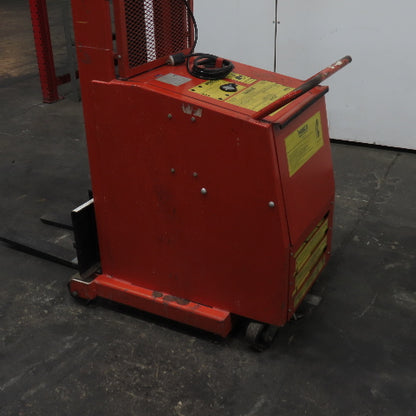 Wesco PCBFL-76-25 1000LB 12V Battery Powered Stacker Straddle 75" Lift 25" Forks