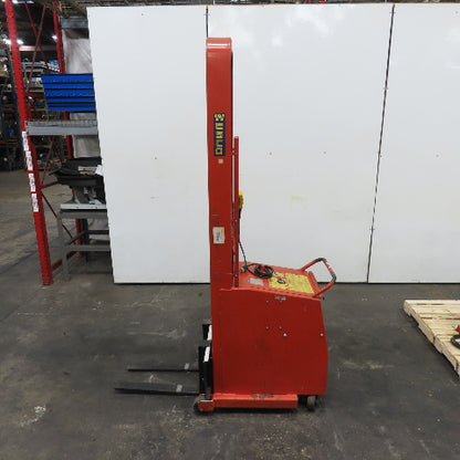Wesco PCBFL-76-25 1000LB 12V Battery Powered Stacker Straddle 75" Lift 25" Forks