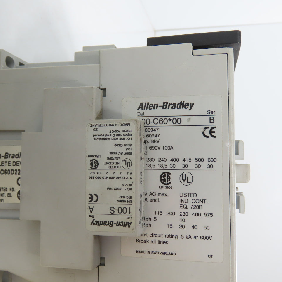 Allen Bradley 100-C60*00 104-C60D22 60A 600V Reversing Contactor 120V Coil 50HP