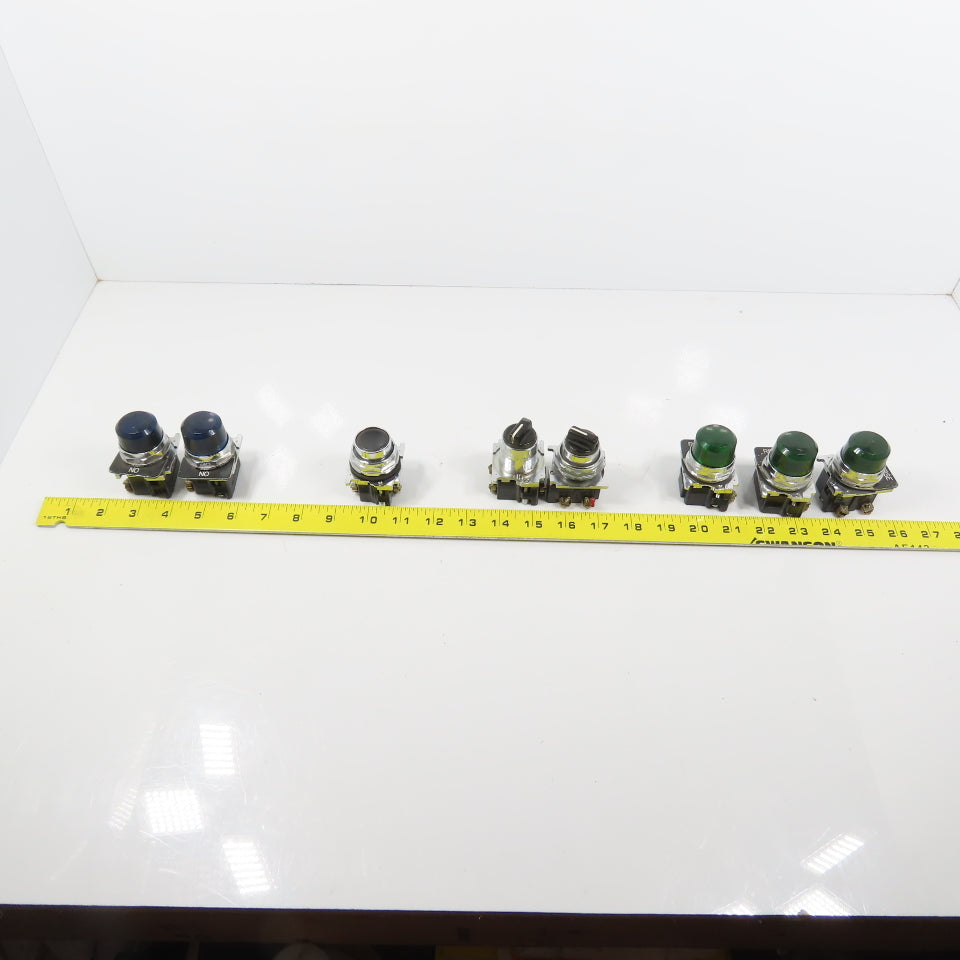 Cutler Hammer 10250T Misc Indicators, Push Button, & 2-Position Switches Lot/8