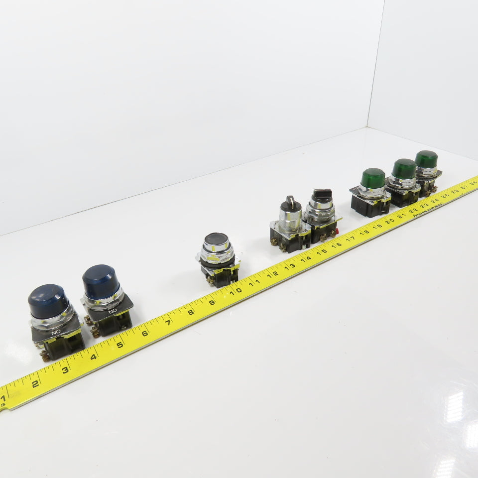 Cutler Hammer 10250T Misc Indicators, Push Button, & 2-Position Switches Lot/8