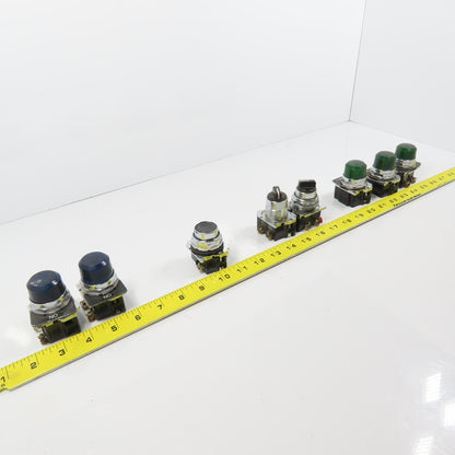 Cutler Hammer 10250T Misc Indicators, Push Button, & 2-Position Switches Lot/8