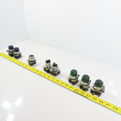 Cutler Hammer 10250T Misc Indicators, Push Button, & 2-Position Switches Lot/8