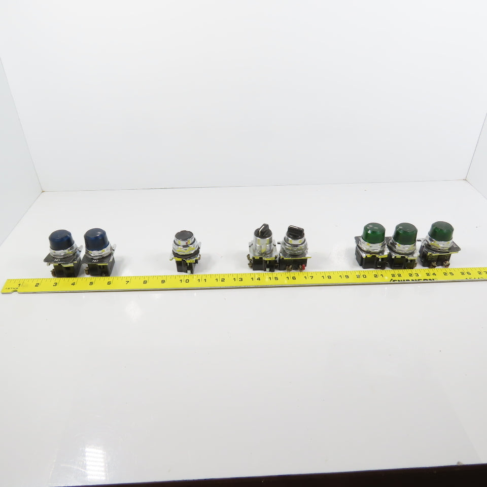 Cutler Hammer 10250T Misc Indicators, Push Button, & 2-Position Switches Lot/8