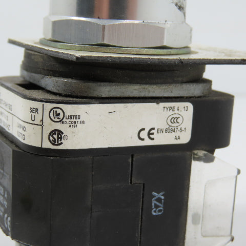 Allen Bradley 800T-PAH16G Ser U Green Momentary Contact Push Button W/ N377G