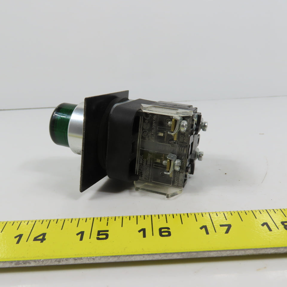 Allen Bradley 800T-PAH16G Ser U Green Momentary Contact Push Button W/ N377G