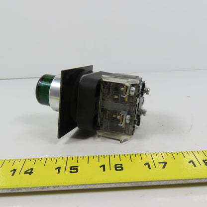 Allen Bradley 800T-PAH16G Ser U Green Momentary Contact Push Button W/ N377G