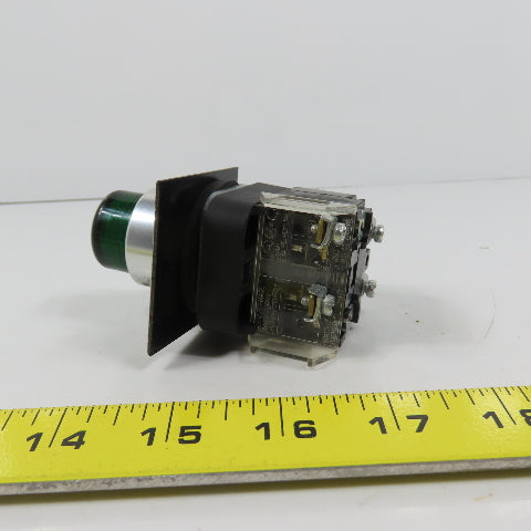 Allen Bradley 800T-PAH16G Ser U Green Momentary Contact Push Button W/ N377G