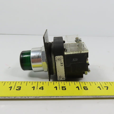 Allen Bradley 800T-PAH16G Ser U Green Momentary Contact Push Button W/ N377G