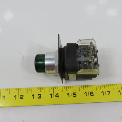 Allen Bradley 800T-PAH16G Ser U Green Momentary Contact Push Button W/ N377G