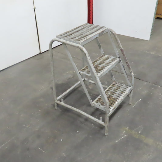 3 Step Industrial Stationary Step Ladder 30" Tall