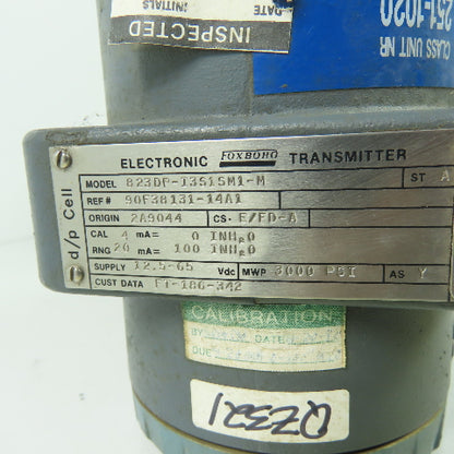 Foxboro 823DP-I3S1SM1-M Electronic Pressure Transmitter 3000PSI 12.5-65VDC ST A