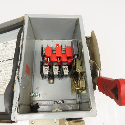Siemens HNF361J 30A 600VAC 250VDC Dust Tight Non Fused Safety Disconnect