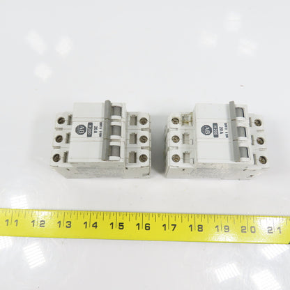 Allen Bradley 1492-CB3 Ser B 20A 3-Pole Rail Mount Circuit Breaker Lot Of 2