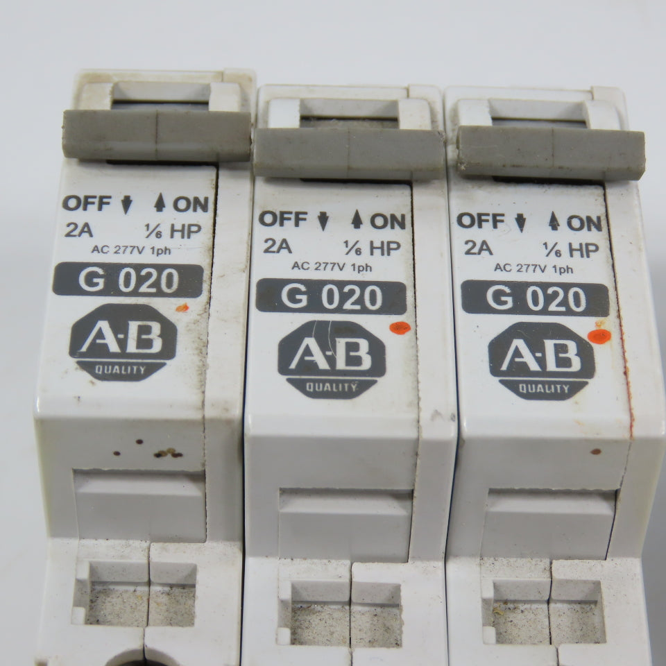 Allen Bradley 1492-CB1 20,10,2A Single Pole Rail Mount Circuit Breakers Lot Of 6