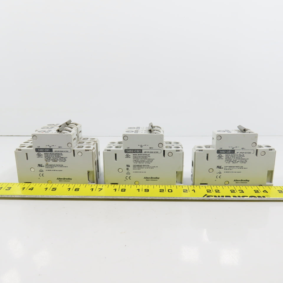 Allen Bradley 1492-CB1 20,10,2A Single Pole Rail Mount Circuit Breakers Lot Of 6
