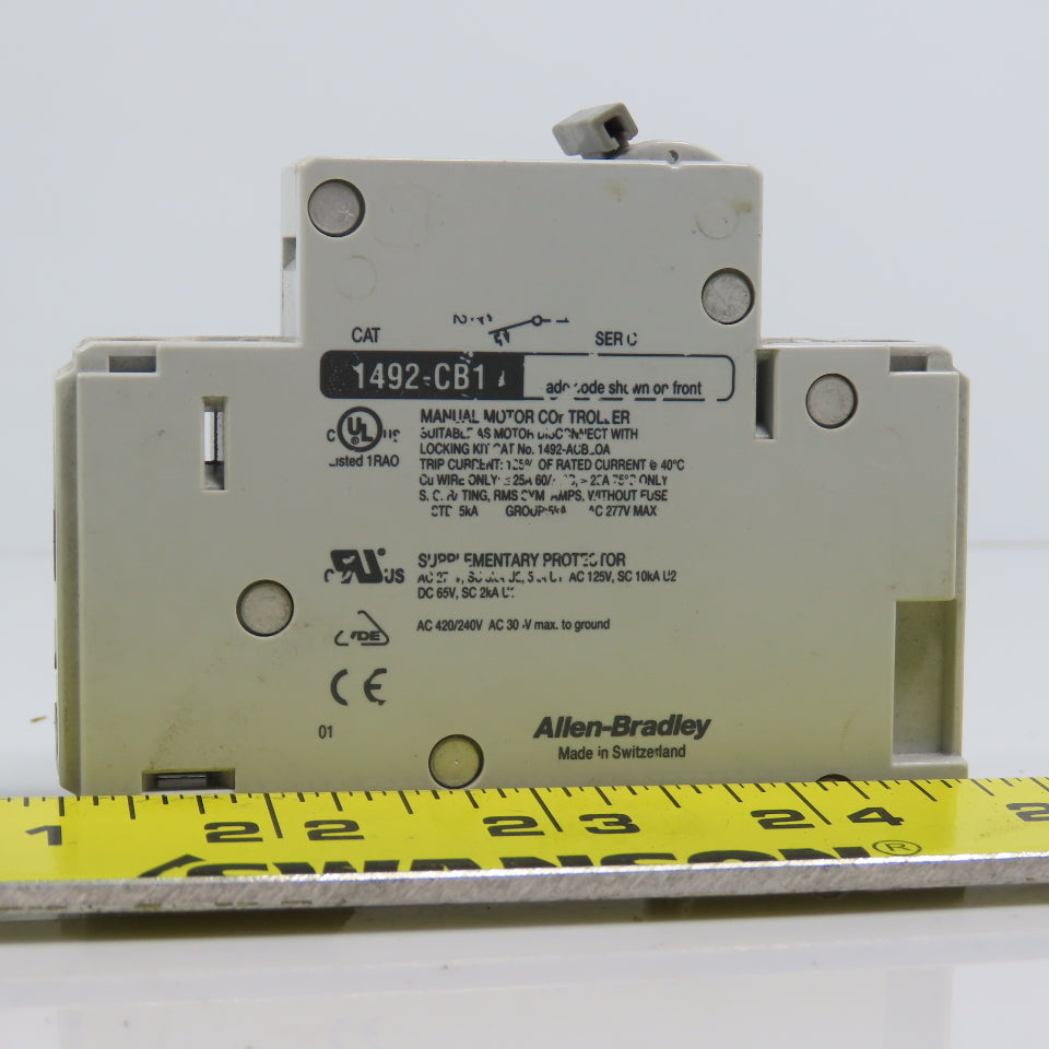 Allen Bradley 1492-CB1 20,10,2A Single Pole Rail Mount Circuit Breakers Lot Of 6