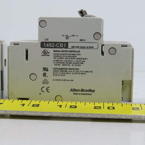 Allen Bradley 1492-CB1 20,10,2A Single Pole Rail Mount Circuit Breakers Lot Of 6