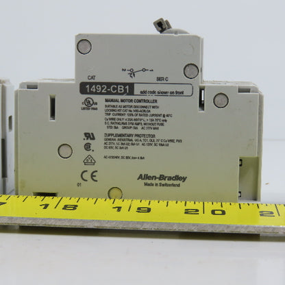 Allen Bradley 1492-CB1 20,10,2A Single Pole Rail Mount Circuit Breakers Lot Of 6