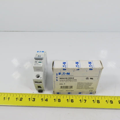 Eaton WMZS1D02 D SP UL1077 2A 1-Pole Rail Mount Circuit Breaker 230/400VAC NEW