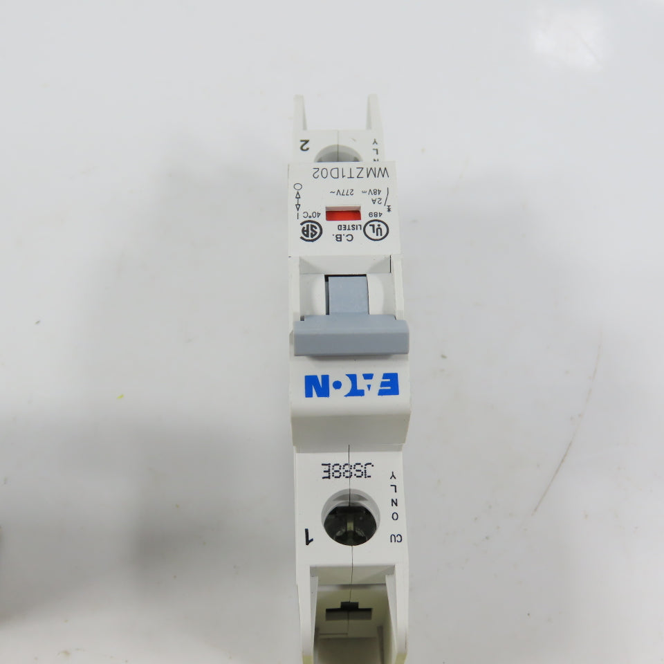 Eaton WMZT1D02 D TP UL489BT 2A 1-Pole Rail Mount Circuit Breaker 277VAC NEW