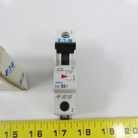 Eaton FAZ-D2/1-SP 2A Single Pole Rail Mount Circuit Breaker 230-415V NEW