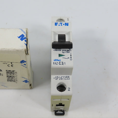 Eaton FAZ-C3/1-SP 3A Single Pole Rail Mount Circuit Breaker 230-400V NEW