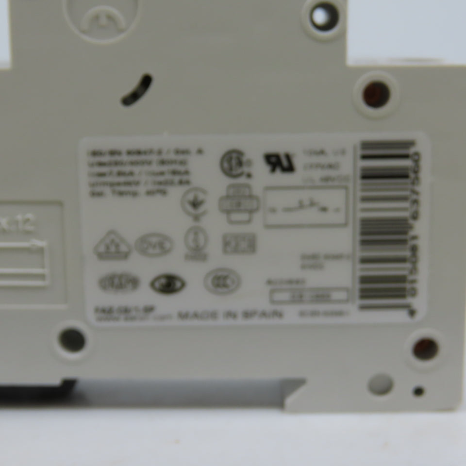Eaton FAZ-C3/1-SP 3A Single Pole Rail Mount Circuit Breaker 230-400V NEW
