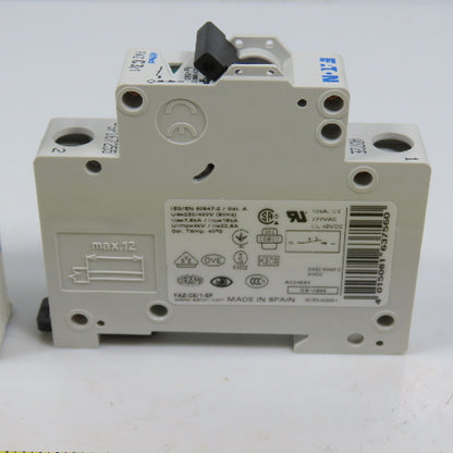 Eaton FAZ-C3/1-SP 3A Single Pole Rail Mount Circuit Breaker 230-400V NEW