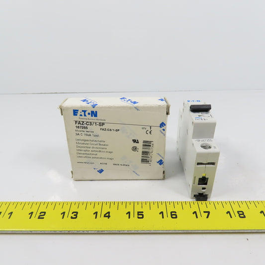 Eaton FAZ-C3/1-SP 3A Single Pole Rail Mount Circuit Breaker 230-400V NEW