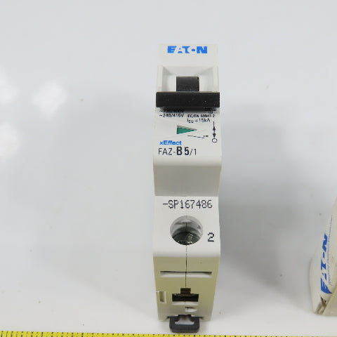 Eaton FAZ-B5/1-SP 5A Single Pole Rail Mount Circuit Breaker 230-400V NEW