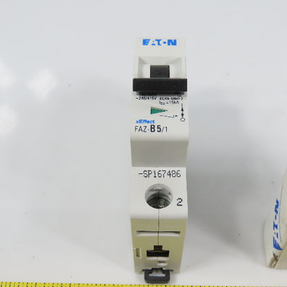 Eaton FAZ-B5/1-SP 5A Single Pole Rail Mount Circuit Breaker 230-400V NEW
