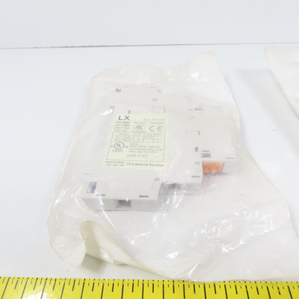 LS Industrial MMS-LX-02 Side Mounting Auxiliary Switch 2NC Lot Of 2 NEW