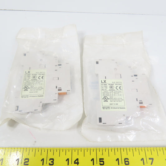 LS Industrial MMS-LX-02 Side Mounting Auxiliary Switch 2NC Lot Of 2 NEW
