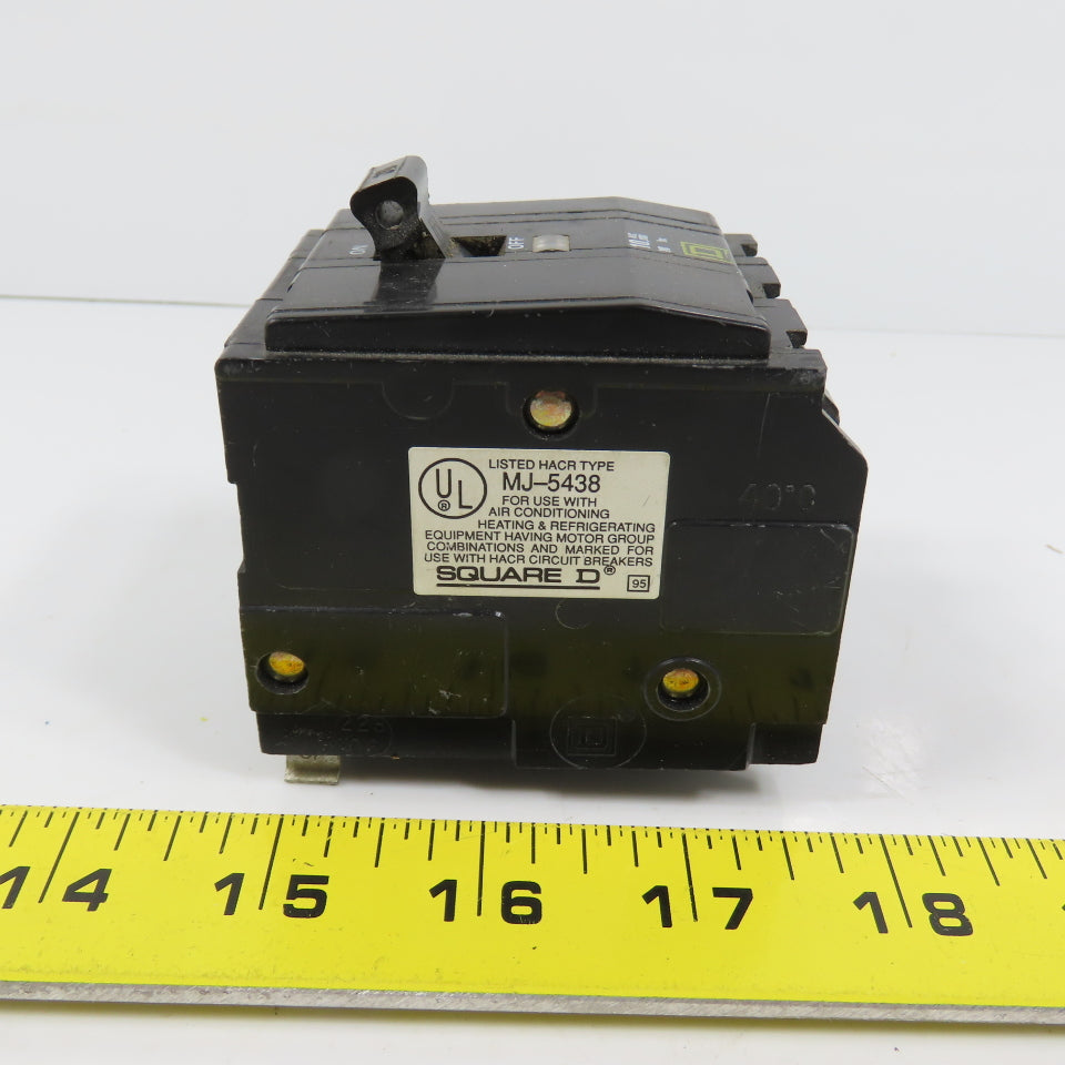Square D MJ-5438 Type QO 20A 3-Pole Plug-On Circuit Breaker 240VAC