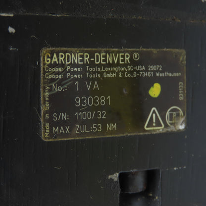 Gardner Denver 1VA 930381 1BA 927255 Cooper Electric Nutrunner 3/8" Drive